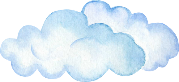 Cloud Blue Watercolor Illustration